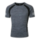 Men's Gray Marled Contrast-Panel Athletic T-Shirt