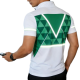 Men's White-Green Reflective Back Polo T-Shirt